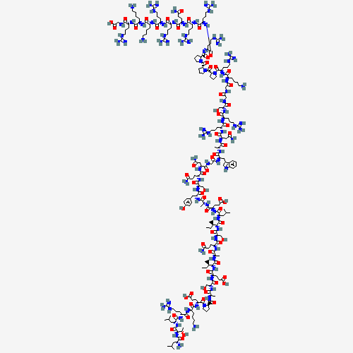 PubChem 2D rendering of the FOXO4-DRI peptide (CID 167312269), a 46-residue D-retro-inverso peptide composed of the FOXO4 p53-binding region fused to a HIV-TAT-derived cationic cell-penetrating peptide cargo. Image-acquisition deferred — no canonical Wikimedia structure exists; PubChem fallback used pending in-house render.