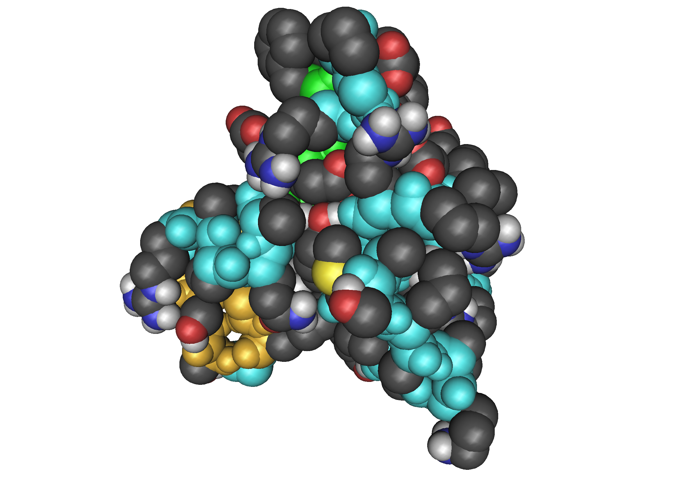 NMR ribbon structure of native human insulin-like growth factor 1 (PDB 3GF1, Cooke 1991), the parent scaffold for DES(1-3) IGF-1. The DES(1-3) analogue lacks the first three N-terminal residues (Glycine-Proline-Glutamate); the rest of the structure is identical to native IGF-1.