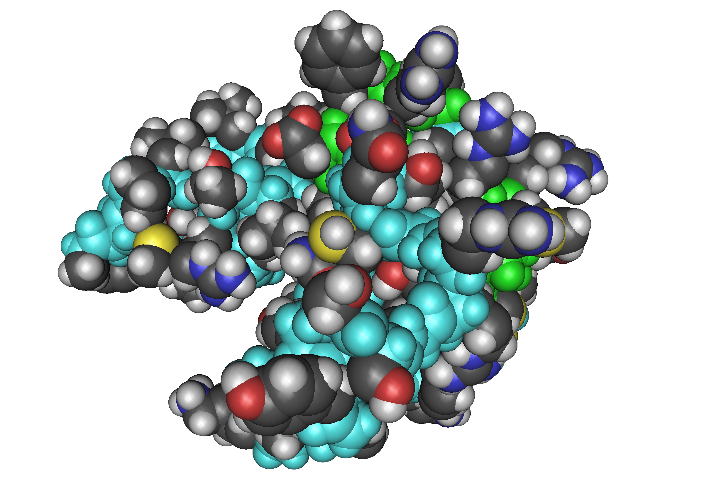 3D NMR ribbon structure of human Long [Arg³] IGF-1 (PDB 3LRI), the recombinant 83-residue analogue generated from native IGF-1 by adding a 13-residue MFPAMPLSSLFVN N-terminal extension and substituting glutamic acid for arginine at position 3.